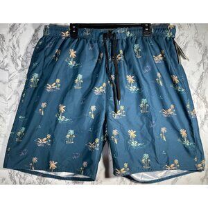 Burnside Mens Size XL Quick-Drying Swim Shorts With Drawstring & Pockets NWT
